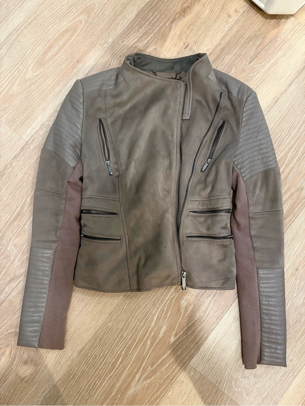 BCBGMaxAzria Gray Leather Jacket